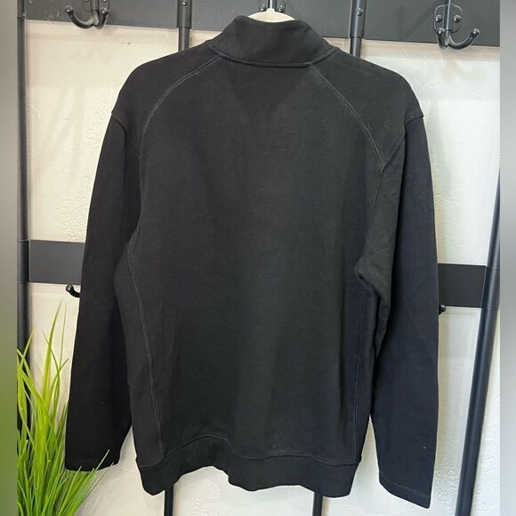 Calvin Klein Mens Pullover 1/4 Button Snap Golf Sweater black Size medium - Picture 2 of 15